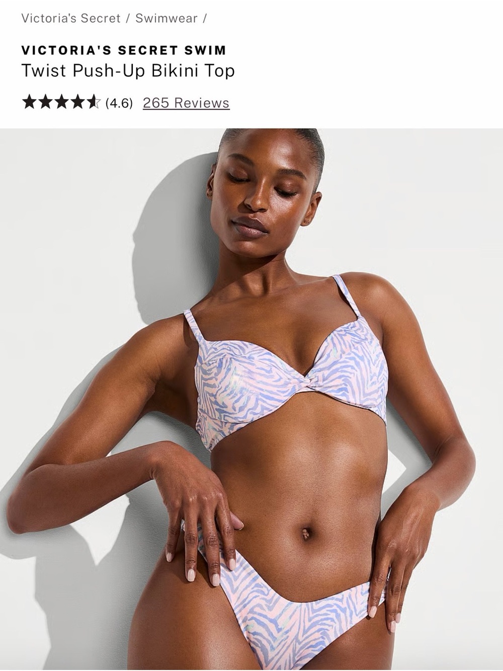 🌸 NWT Victoria’s Secret Swim 2-Piece Push-Up Bikini Set 34C Top & Small Bottom